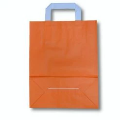 Null 250x Papiertragetaschen Aus Kraftpapier 220+100x280mm Orange