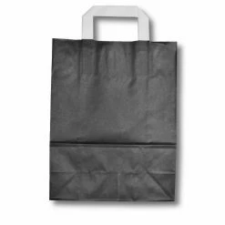 Null 250x Papiertragetaschen Aus Kraftpapier 220+100x280mm Schwarz