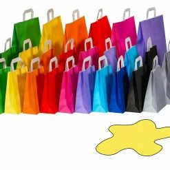 Null 250x Papiertragetaschen Papiertaschen Flachhenkel 18x8x22cm Gelb 70gr. -Null Shop 5628ac1a 4887 43be a0f1 ca26e84fd830 1