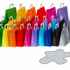 Null 250x Papiertragetaschen Papiertaschen Flachhenkel 18x8x22cm Grün 70gr. -Null Shop 6b3edd29 e5f2 4a01 8431 3406a297e4eb