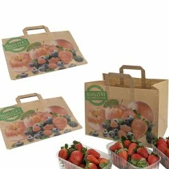 Null 250x Obsttragetaschen Tragetaschen Aus Kraftpapier 90gr. 320+215x240mm