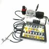 Null Airbrush Komplett Set Modellbau Vallejo Farben Sparmax SP35 Saturn AS-18-2S