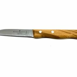Null Gemüse-/Schälmesser Mit GERADER Klinge Und Olivenholzgriff