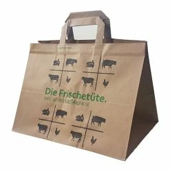 Null Papiertragetaschen 26+12x35 Cm Braun Mit Druck ,,Die Frischetüte" -Null Shop e277af46 11b8 4c49 9c2d 823d7be34426